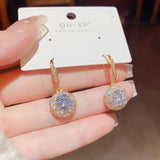 Zircon Crystal Earrings Bridal Wedding Jewelry