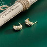 S925 Sterling Silver Two-Color Stud Earrings for Women