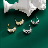 S925 Sterling Silver Two-Color Stud Earrings for Women