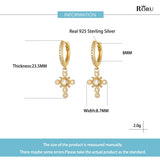 S925 Cross Mini Hoop Earrings for Women Circle Earrings
