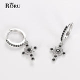 S925 Cross Mini Hoop Earrings for Women Circle Earrings
