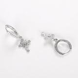 S925 Cross Mini Hoop Earrings for Women Circle Earrings