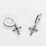 S925 Sterling Silver Cross Mini Hoop Earrings for Women