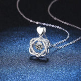 Platinum Plated Heart Moissanite Necklace 0.5ct D Moissanite Clavicle Necklace