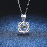 Platinum Plated Heart Moissanite Necklace 0.5ct D Moissanite Clavicle Necklace