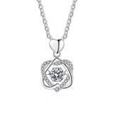 Platinum Plated Heart Moissanite Necklace 0.5ct D Moissanite Clavicle Necklace