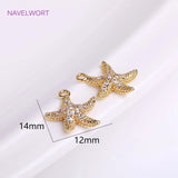 Seahorse Starfish Charm 14K Plated Zircon Ocean Style Pendant
