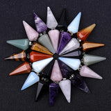 Hexagonal Cone Pendulum Quartz Gem Amulet