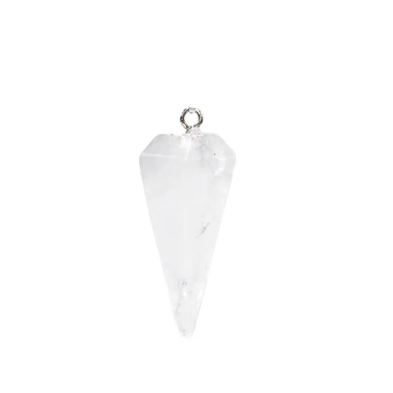 Hexagonal Cone Pendulum Quartz Gem Amulet