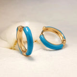 Colorful Dripping Oil Hoop Earrings for Anniversary Party Gift