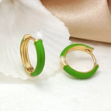 Colorful Dripping Oil Hoop Earrings for Anniversary Party Gift