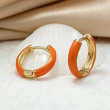 Colorful Dripping Oil Hoop Earrings for Anniversary Party Gift