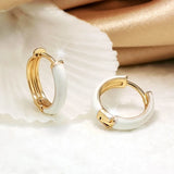 Colorful Dripping Oil Hoop Earrings for Anniversary Party Gift