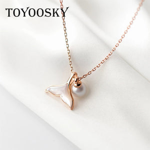 Mermaid Whale Fish Tail Pendant Necklace 925 Sterling Silver