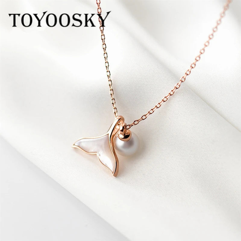 Mermaid Whale Fish Tail Pendant Necklace 925 Sterling Silver
