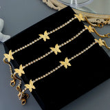 Shining Butterfly Crystal Tennis Anklet for Women