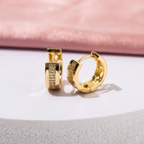 12mm Zircon Huggie Hoop Earrings Resistant Women Jewelry