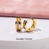12mm Zircon Huggie Hoop Earrings Resistant Women Jewelry