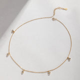 Zircon Pendant Necklace 925 Sterling Silver Tassel Choker Necklace Women