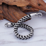 Stainless Steel Man Bracelet 8MM Wide Wrap Leather Strap Bracelets For Men