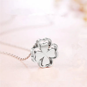 Silver 925 Necklace Girl Jewelry Lucky Princess Clover Pendant Necklaces For Wom