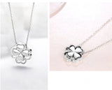 Silver 925 Necklace Girl Jewelry Lucky Princess Clover Pendant Necklaces For Wom