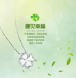 Silver 925 Necklace Girl Jewelry Lucky Princess Clover Pendant Necklaces For Wom