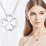 Silver 925 Necklace Girl Jewelry Lucky Princess Clover Pendant Necklaces For Wom