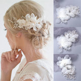 Silver Crystal Flower Hair Clips Hairpin Bridal Wedding Accessories