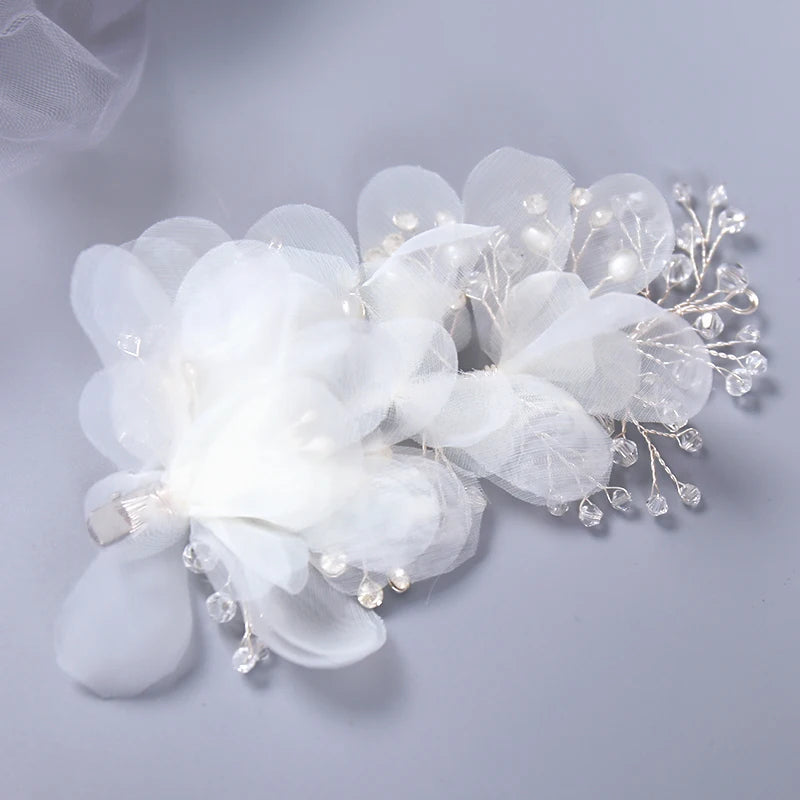 Silver Crystal Flower Hair Clips Hairpin Bridal Wedding Accessories