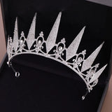 Silver Crystal Rhinestone Crown Tiara Wedding Hair Accessories