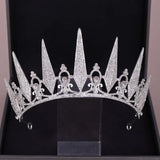 Silver Crystal Rhinestone Crown Tiara Wedding Hair Accessories