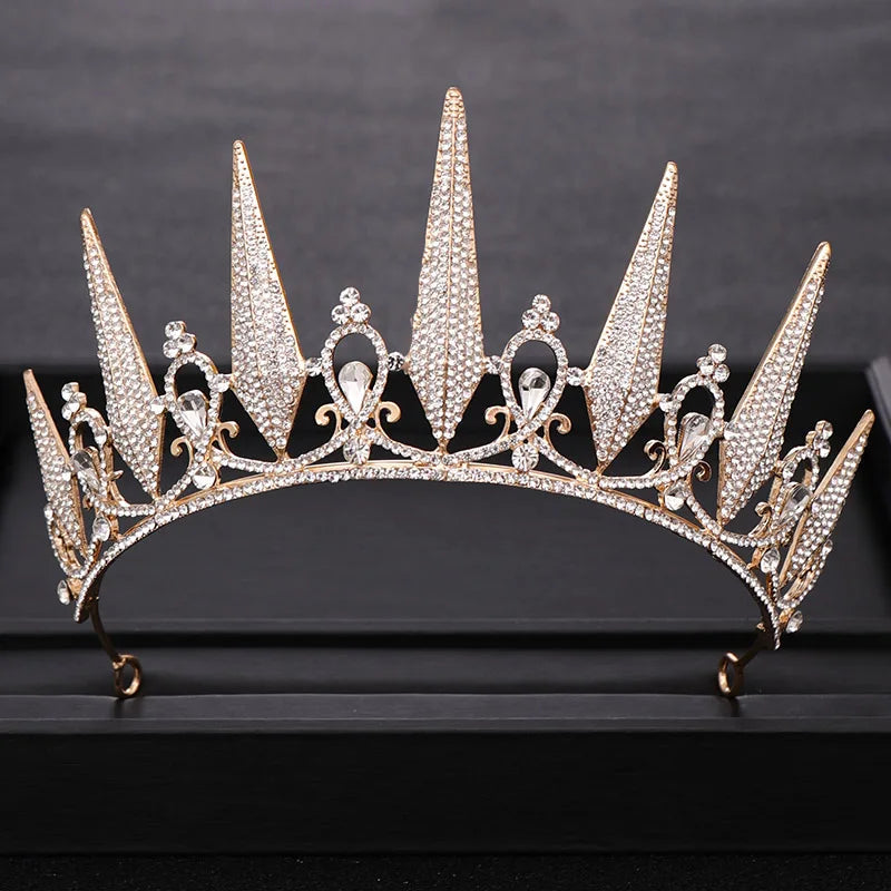 Silver Crystal Rhinestone Crown Tiara Wedding Hair Accessories