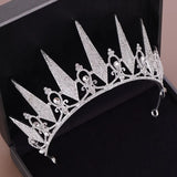 Silver Crystal Rhinestone Crown Tiara Wedding Hair Accessories