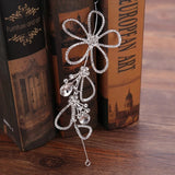 Silver Flower Rhinestone Crystal Headband Wedding Hairpins Bridal Tiara