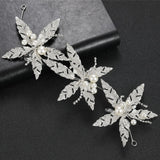 Silver Wedding Hair Accessories Pearls Crystal Headbands Bride Headdress Jewelry
