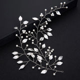 Silver Wedding Hair Accessories Pearls Crystal Headbands Bride Headdress Jewelry