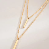 Silver Double Necklace & Pendant Women Clavicle Chain Fine Jewelry