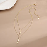 Silver Double Necklace & Pendant Women Clavicle Chain Fine Jewelry