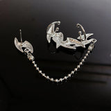Silver Crab Legs Shape Earrings Retro 2 IN 1 Dangle Earring