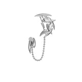 Silver Crab Legs Shape Earrings Retro 2 IN 1 Dangle Earring