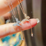 Silver Pendant Butterfly Necklace Women Choker Necklaces