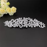 Silver Rhinestone Crystal Hair Combs Wedding Bride Flower Head Accessory