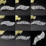 Silver Rhinestone Crystal Hair Combs Wedding Bride Flower Head Accessory