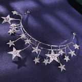 Silver Tiara Crown Princess Queen Diadem Bride Wedding Hair Accessories