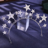 Silver Tiara Crown Princess Queen Diadem Bride Wedding Hair Accessories