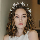 Silver Tiara Crown Princess Queen Diadem Bride Wedding Hair Accessories
