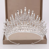 Silver Rhinestone Crystal Queen Crown Bridal Tiara