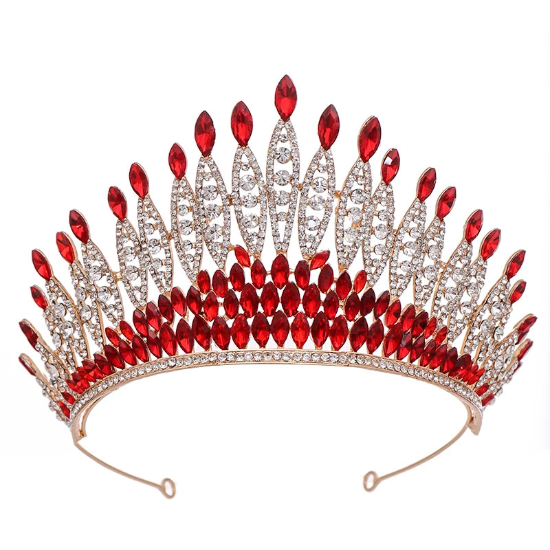 Silver Rhinestone Crystal Queen Crown Bridal Tiara