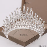 Silver Rhinestone Crystal Queen Crown Bridal Tiara